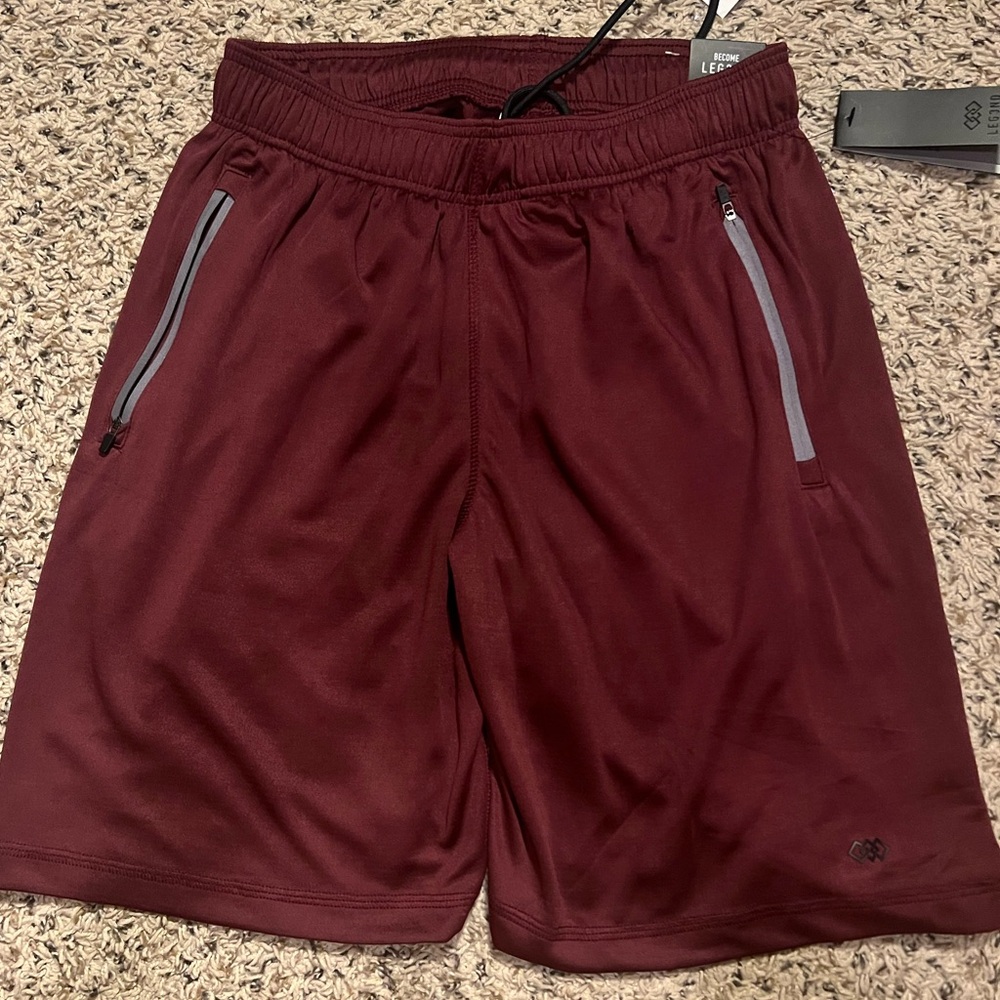 Maroon gym shorts
